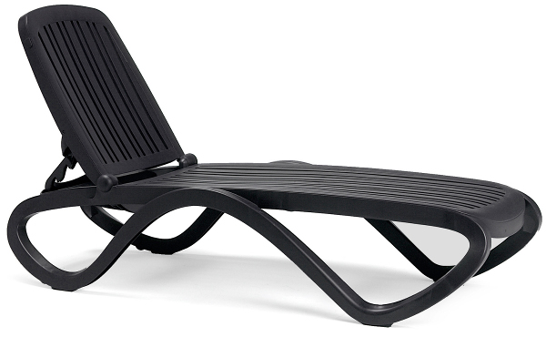 Nardi Tropico leżak z kółkami Antracite