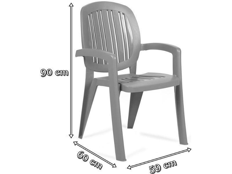 Nardi Creta krzesło tarasowe - wymiary