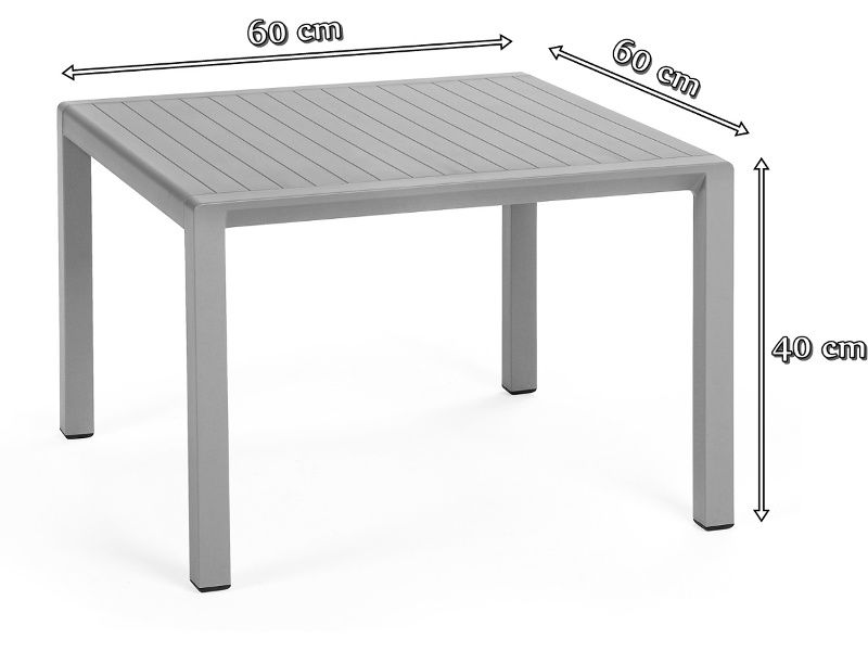 Nardi Aria 60 mały stolik ogrodowy wymiary