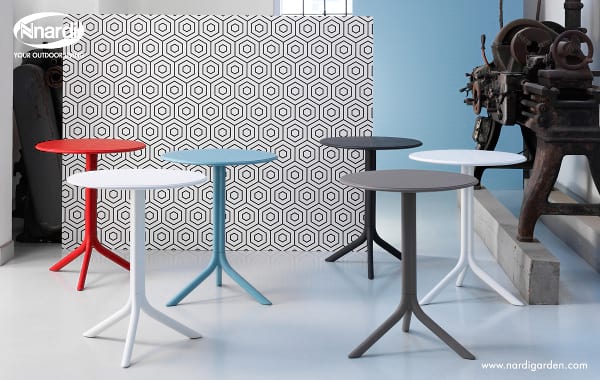 Nardi Step stolik ogrodowy okrągły aranżacja