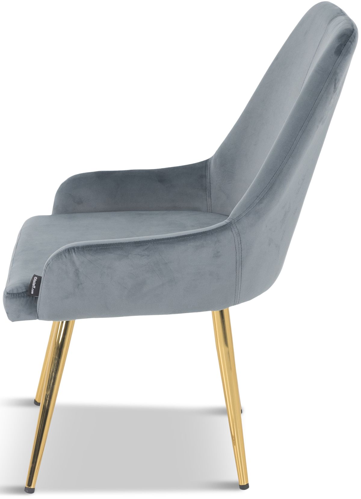 Szare krzesło kubełkowe ciemnoszare Miguel - z boku