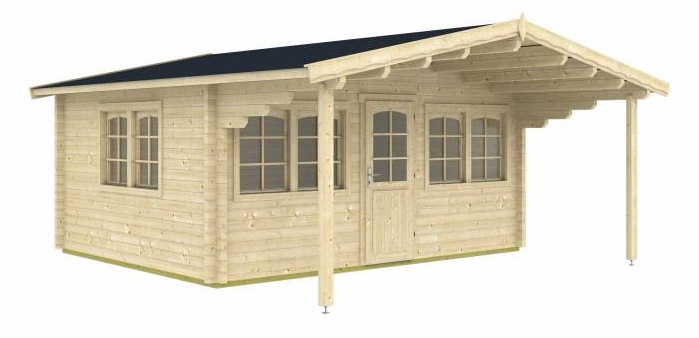Wygodny domek z drewna na działkę ORZEŁ A 5x4 (17,26m2)