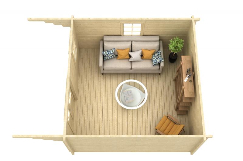 Mały domek z drewna na działkę ogrodową RUDZIK A 6x4 (17,6m2)