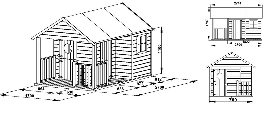 Domek z drewna Marcin - wymiary