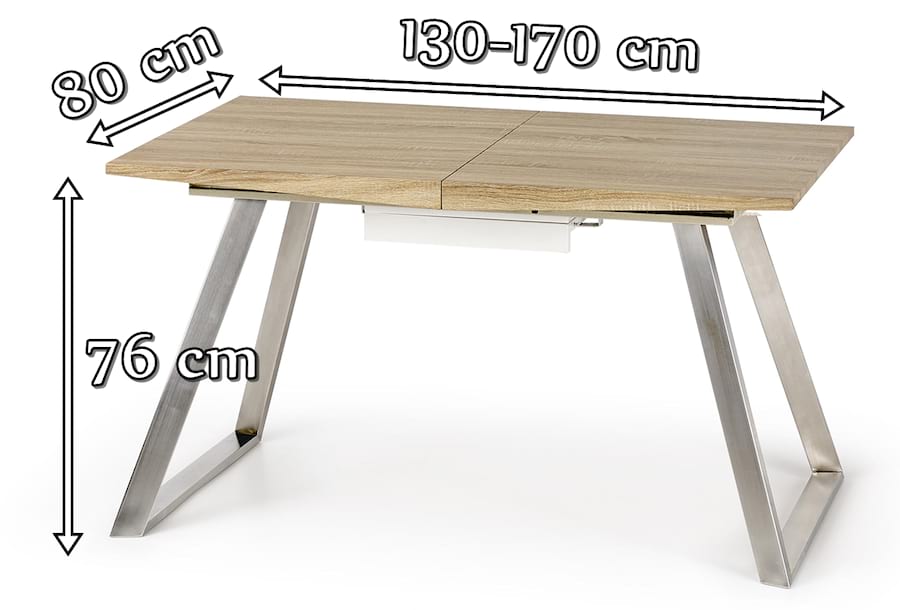 Rozkładany stół dąb sonoma/biały Trevor Halmar 130-170cm 