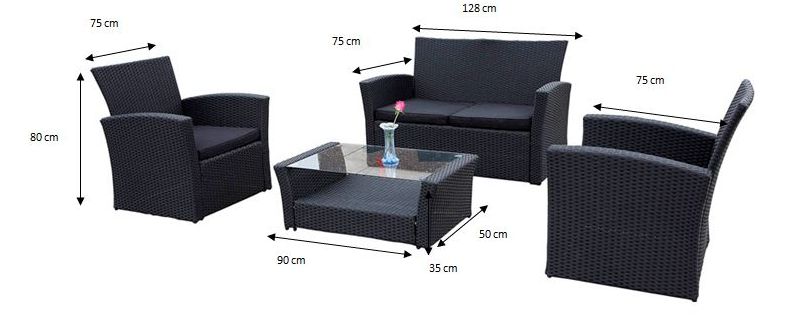 Wymiary zestawu mebli Unico