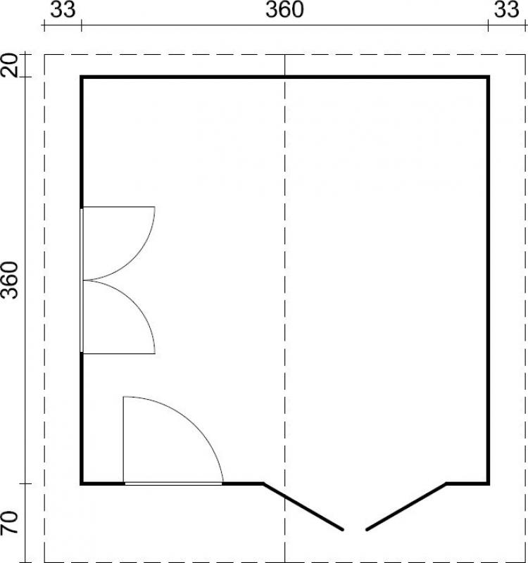 Drewniany domek na działkę rekreacyjną EKO 127 4x4 (12,1 m2)
