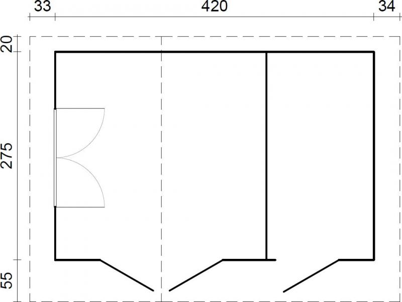 Drewniany domek na działkę ogrodową EKO 37 4,5x3 (11,1 m2)