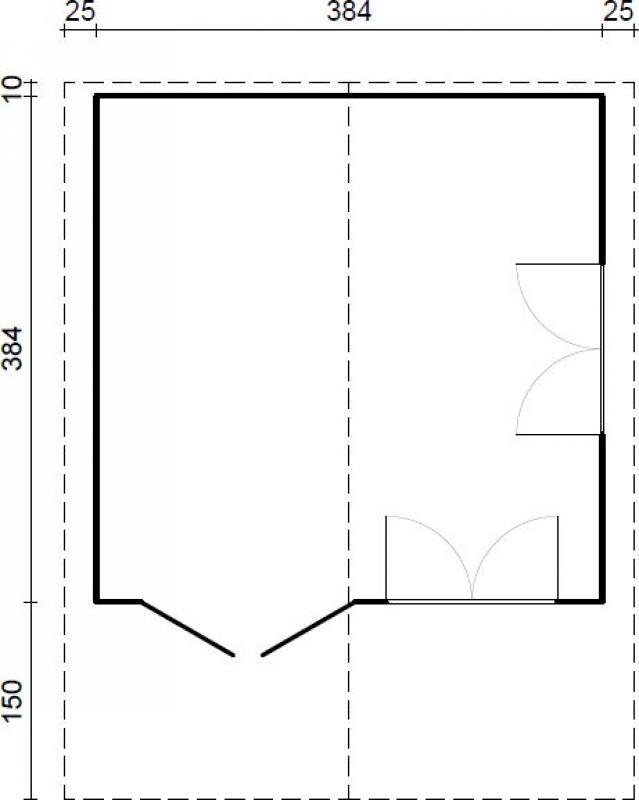 Letniskowy domek na działkę z daszkiem EKO 44 4x4 (14,1 m2)