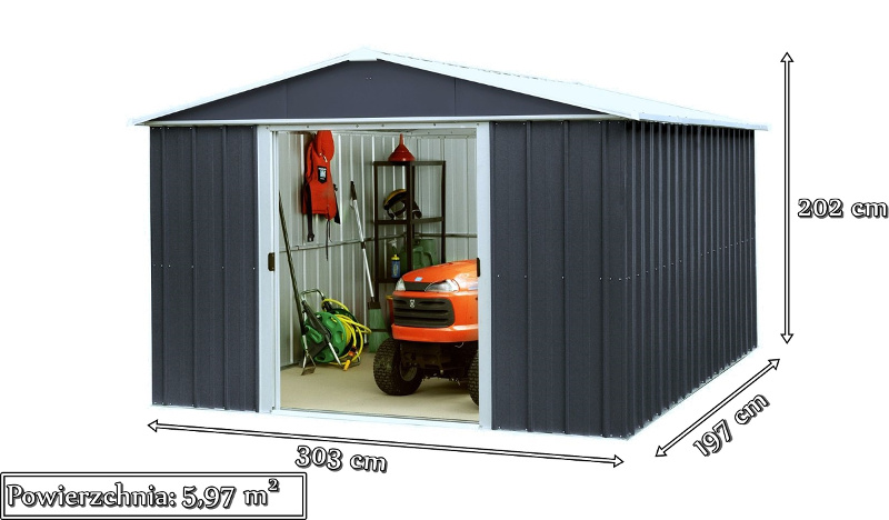 Domek narzędziowy Yardmaster 106AEYZ wymiary