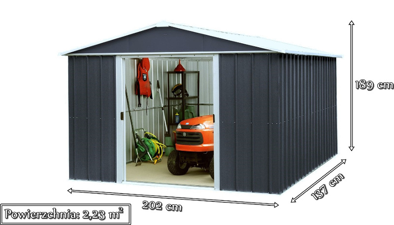 Domek narzędziowy z blachy Yardmaster 65AEYZ wymiary