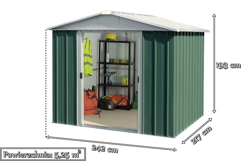 Domek narzędziowy metalowy Yardmaster 87GEYZ wymiary