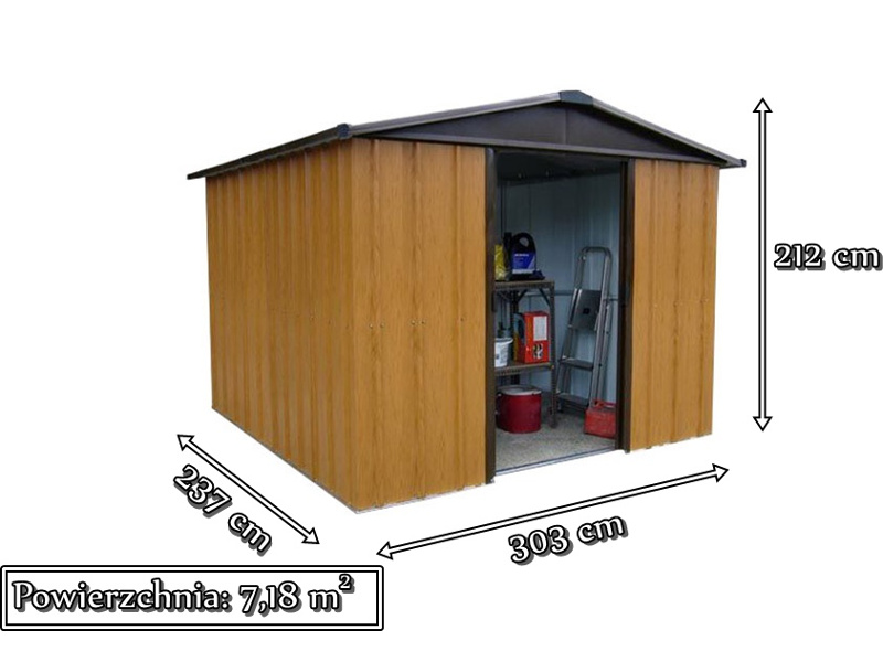 Domek na działkę ogrodową Yardmaster 108WGY wymiary