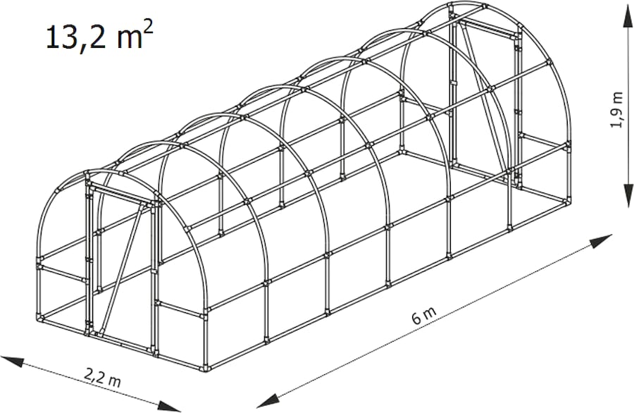 Tunel foliowy ogrodniczy schemat