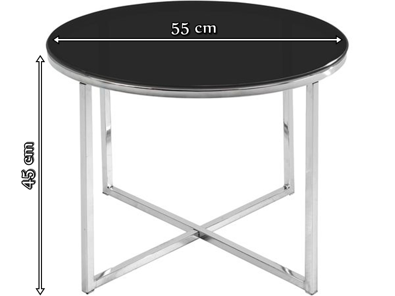 actona cross iii okragly stolik kawowy czarny prezentacja
