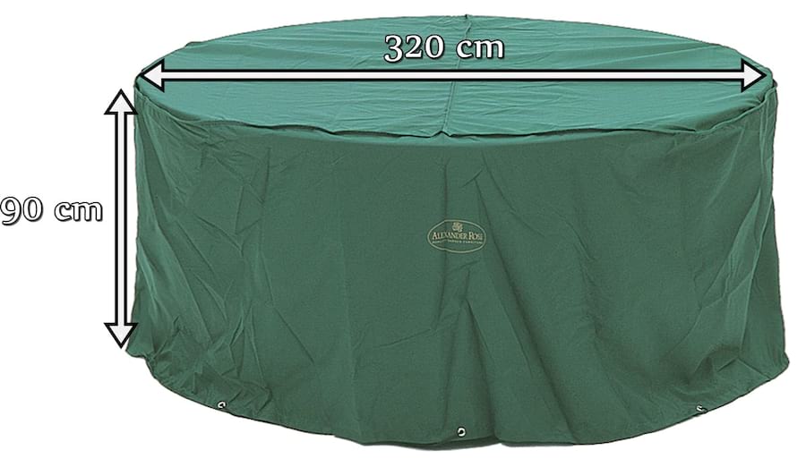 Alexander Rose okrągły pokrowiec na meble ogrodowe 320x90 FC6 zielony - wymiary