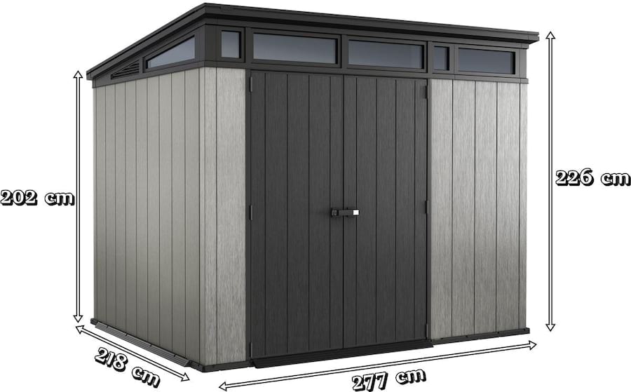 Wymiary domku Keter Artisan 9x7