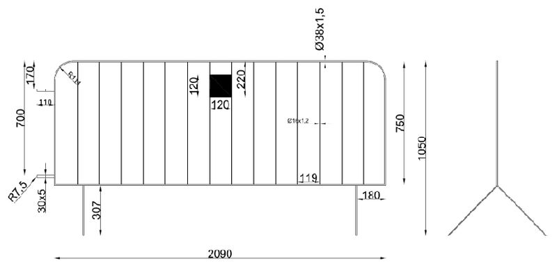 Wymiary barierki ochronnej