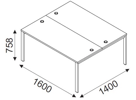 Biurko wielostanowiskowe Svenbox BH 024 wymiary