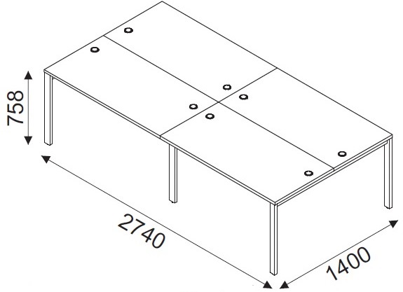 Biurko wielostanowiskowe svenbox bg043 wymiary