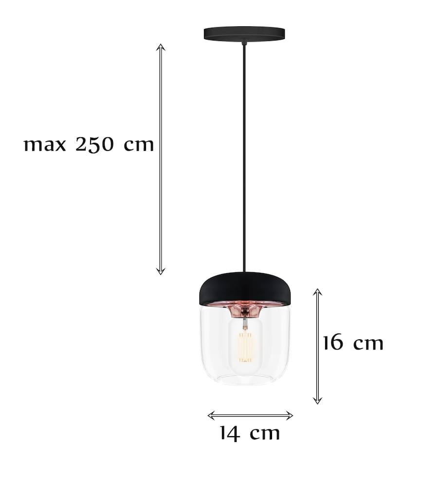 Czarna lampa acorn miedź