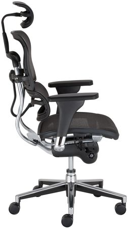 Fotel biurowy Enjoy Ergohuman od boku - szkielet z aluminium i tworzywa