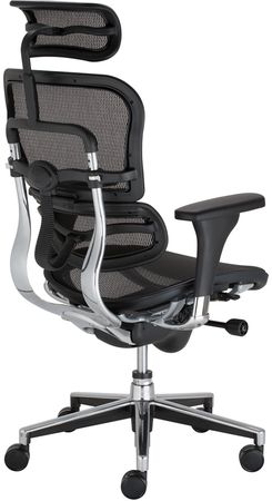 Tył oparcia fotela Enjoy Ergohuman - mozliwość podnoszenia i regulacji konstrukcji