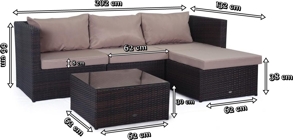 Wymiary FARLITO V Black Along & Ice Grey