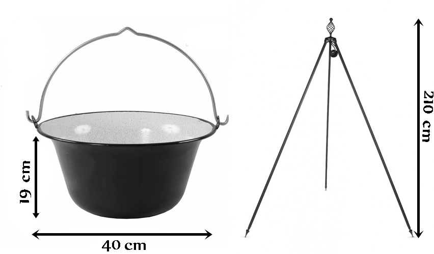 Wymiary kociołka emaliowanego Oskar 14