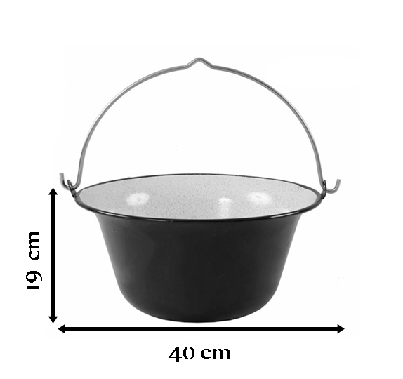 Wymiary kociołka emaliowanego 14l