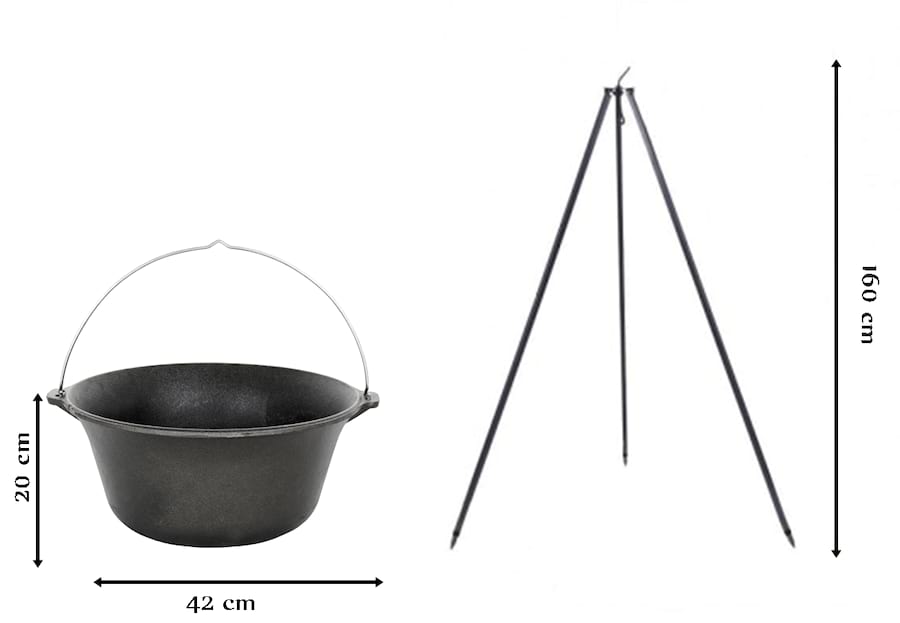 Wymiary kociołka żeliwnego Oskar 16l