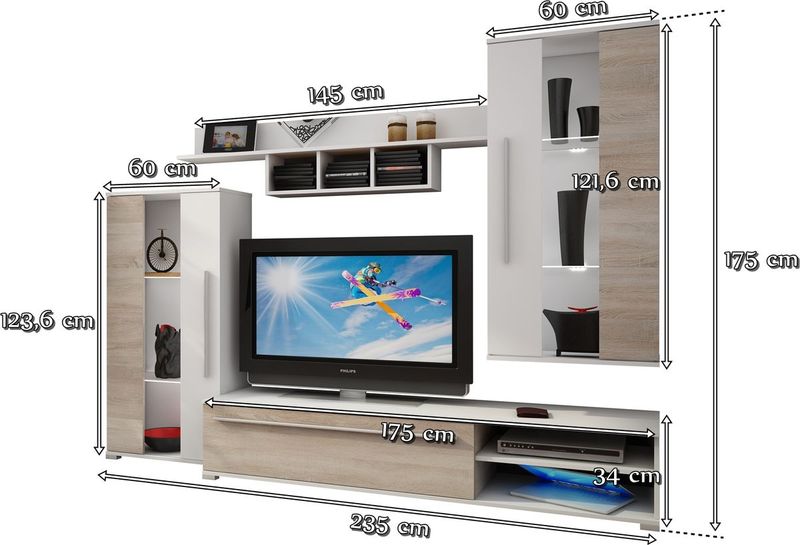 Meblościanka Faro II wymiary