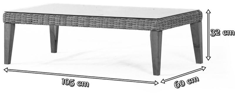 Wymiary stolika GAMBITO Melange Brown & Ivory