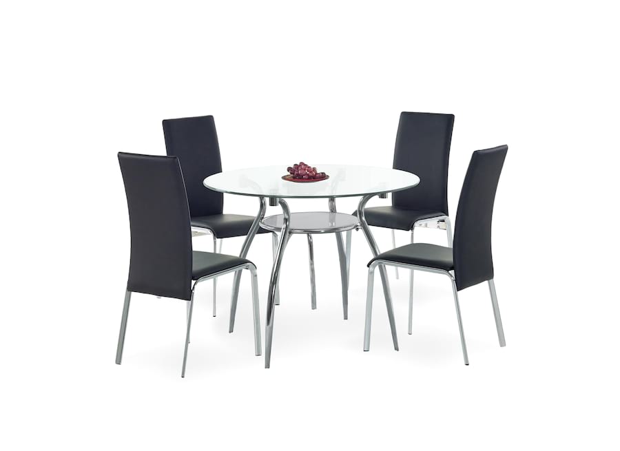 Aranżacja okrągły stół ze szklanym blatem 80cm Adam Halmar