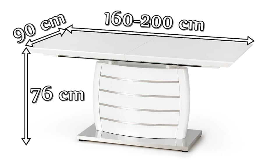 Biały lakierowany stół do jadalni 160-200cm Onyx Halmar