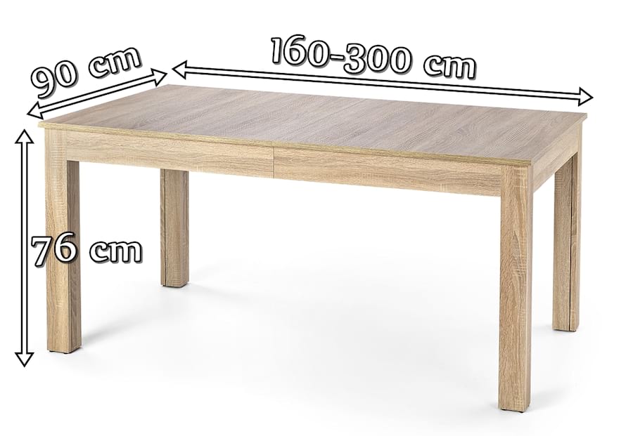 Duży drewniany rozkładany stół 160-300cm Seweryn Halmar