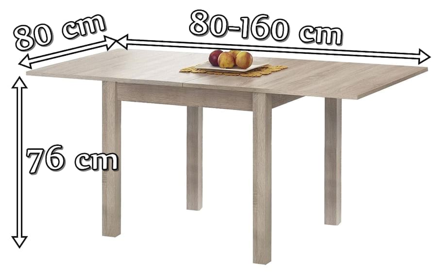 Stół do kuchni rozkładany 80-160cm Gracjan dąb sonoma
