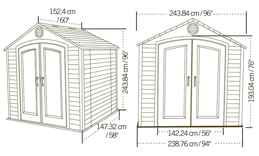 Trwały domek narzędziowy 244x152