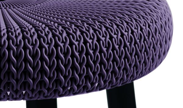 Zbliżenie na strukturę siedziska stołka Keter Knit Cozy Stool