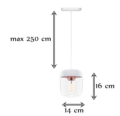 Lampa acorn biała miedź