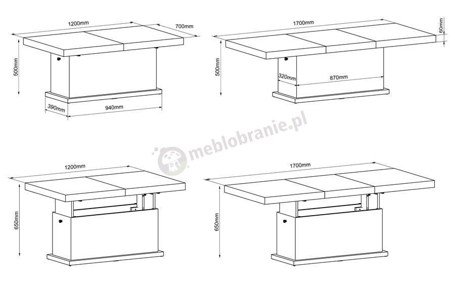 Wymiary ławy Matera