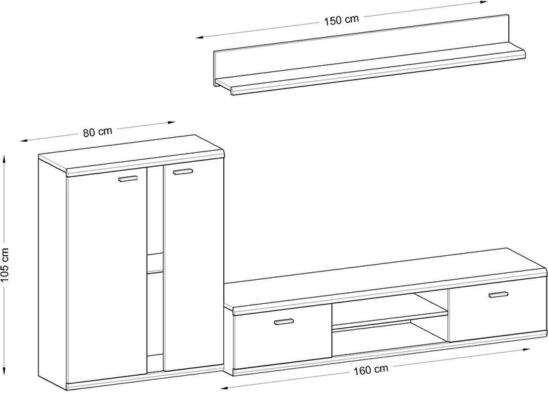 Meblościanka Life II wymiary