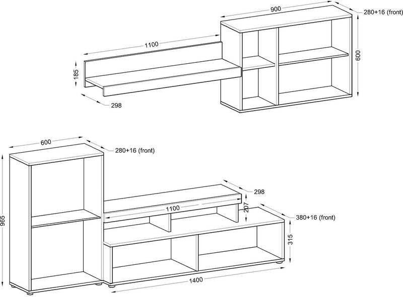 Meblościanka Max wymiary