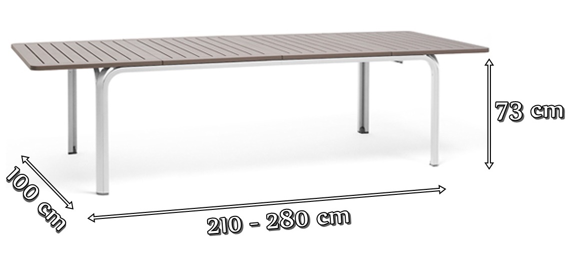 Nardi Alloro 210 stół ogrodowy Bianco/Tortora