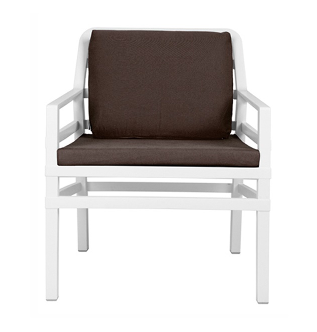 Nardi fotel do ogrodu z poduszką Aria Fit Bianco/Caffe