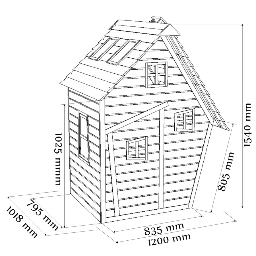 Domek z drewna Olek - wymiary