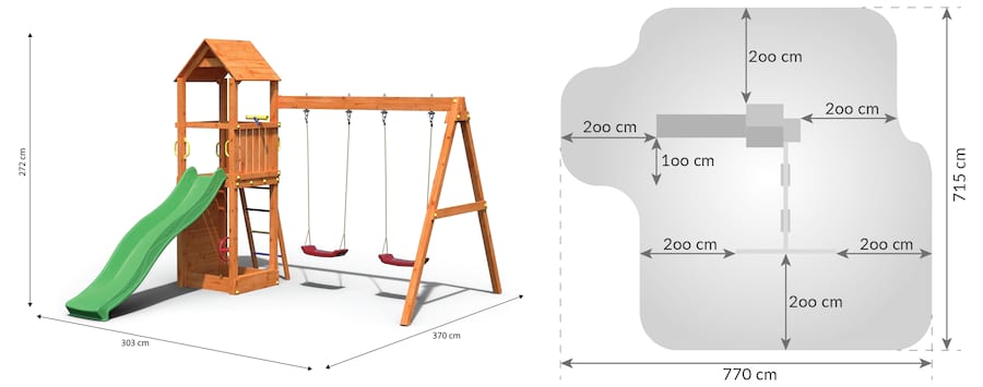 Drewniany plac zabaw dla dzieci Fungoo Flapi