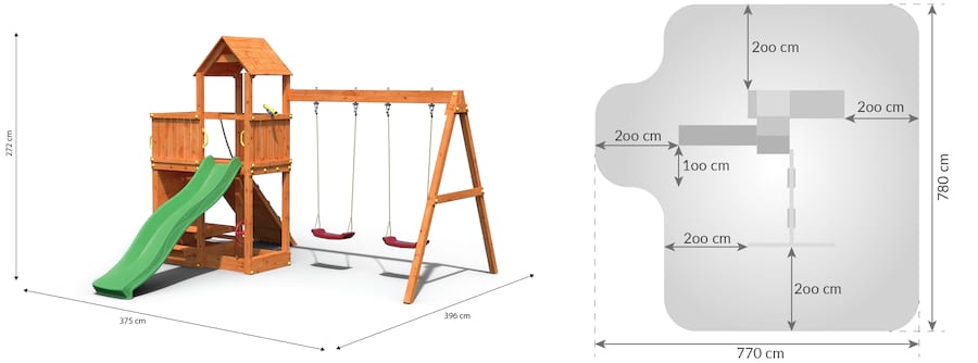Plac zabaw z huśtawką dla dzieci Fungoo Floppi