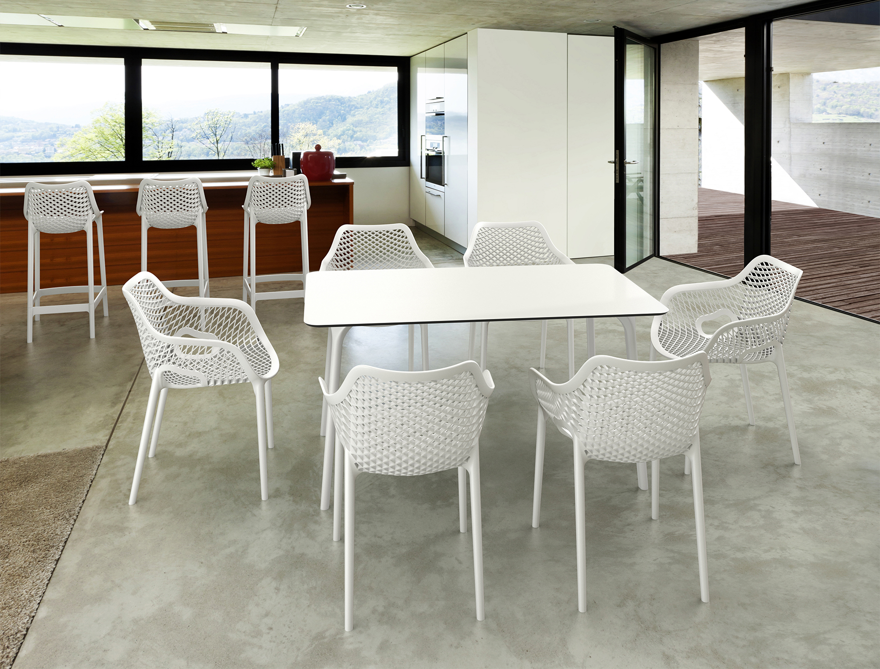 Air XL White - ażurowe krzesło z polipropylenu - stylowe krzesła we wnętrzu