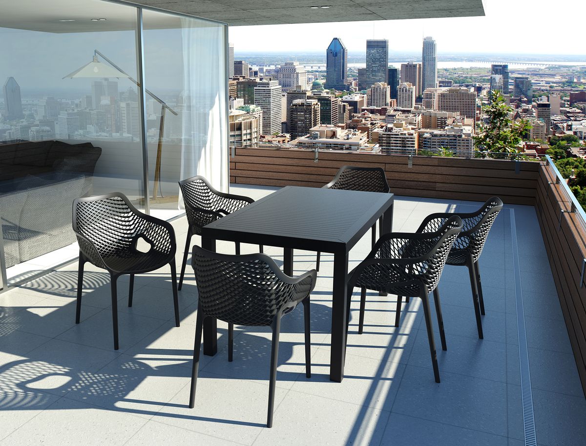 Air XL Black - krzesło ażurowe z tworzywa - stylowe krzesła na taras